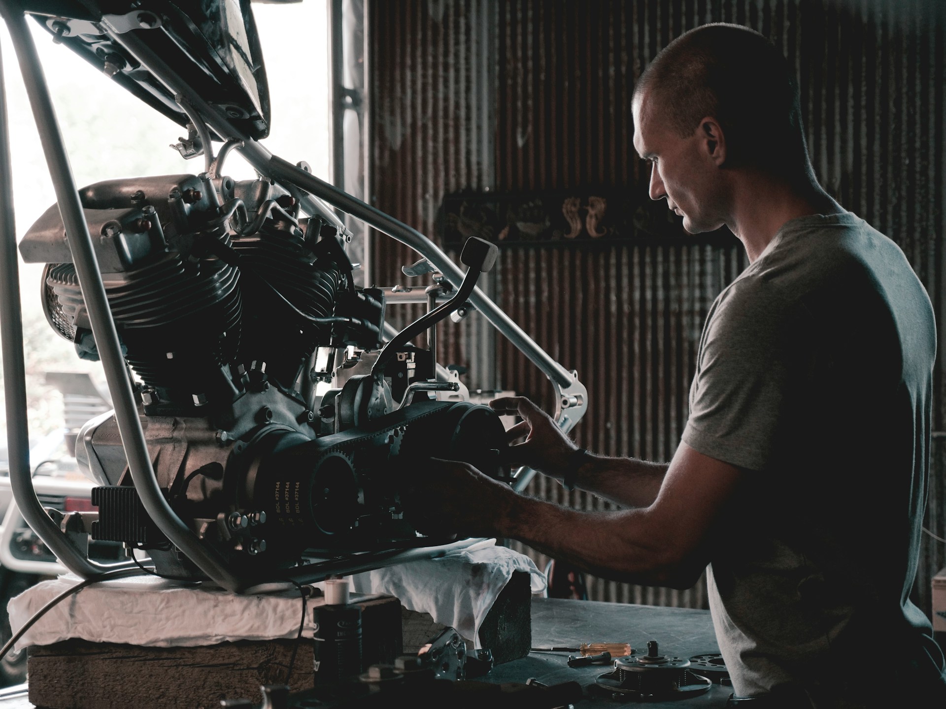 Man holding engines